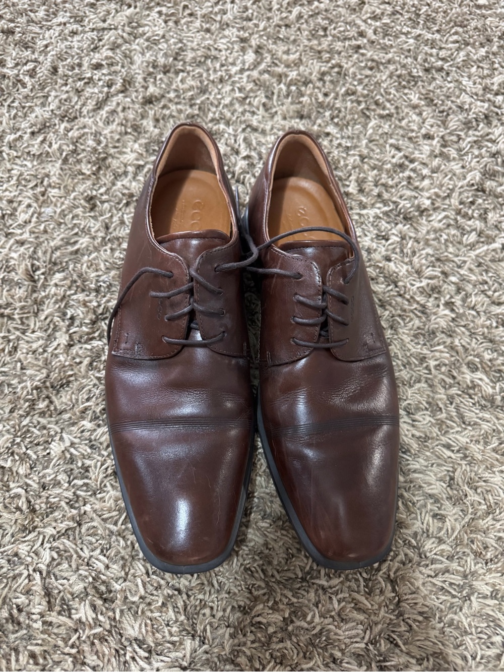 Ecco Men's Dark Brown Leather Lace-Up Oxfords